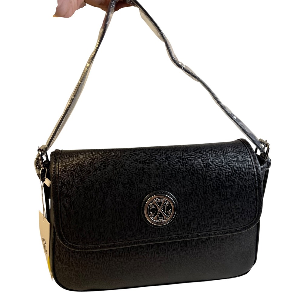 CXL by Christian Lacroix Karen Caviar Shoulder Bag Black NWT